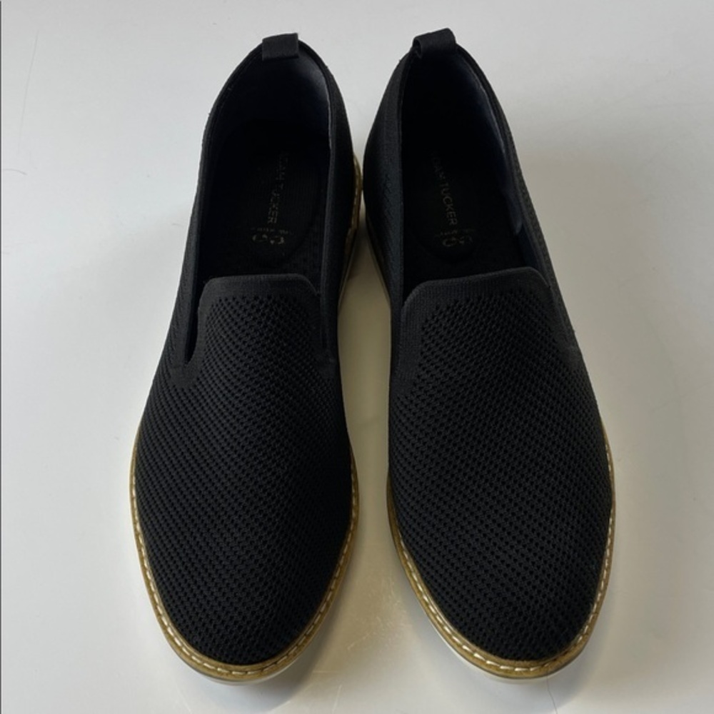 Adam Tucker Black Knit Slip On Loafers Comfort Shoes Womens Size 8.5
